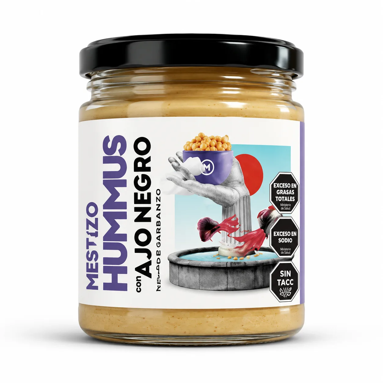 Hummus con ajo negro