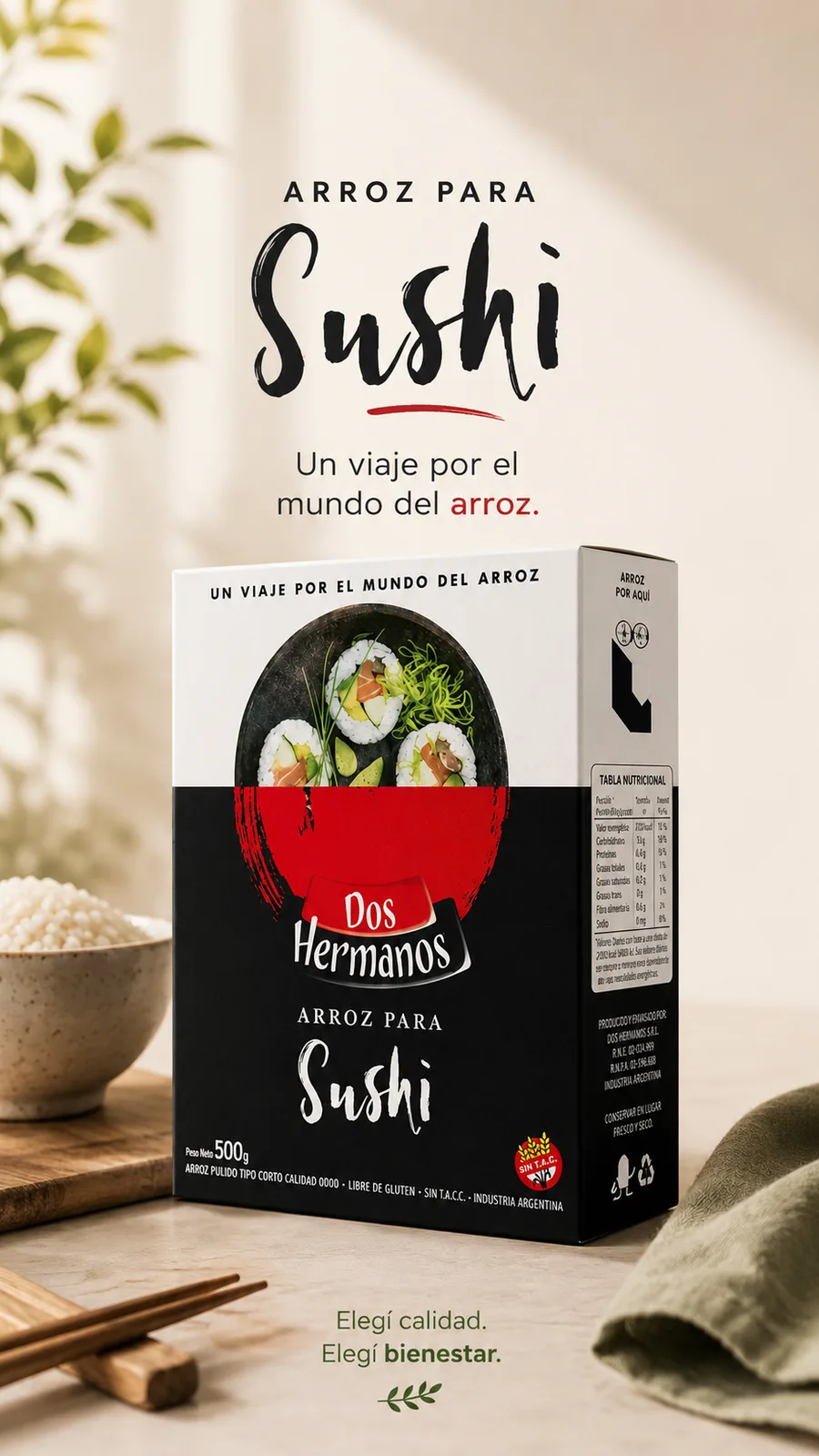 Arroz Koshihikari para sushi