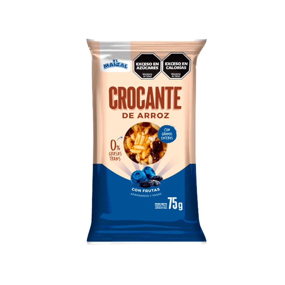 Crocante de arroz con arándanos
