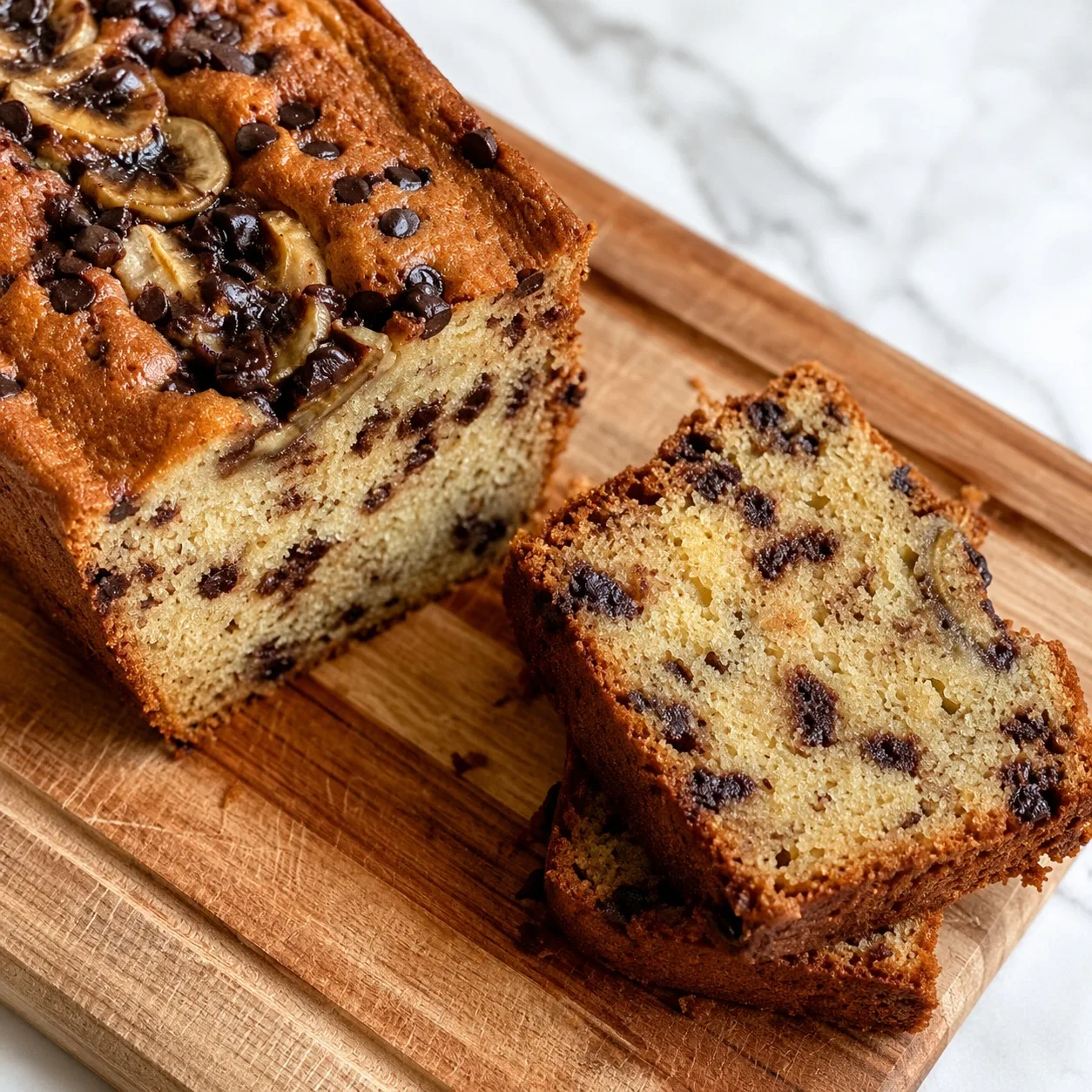 Budin de banana con chips de chocolate